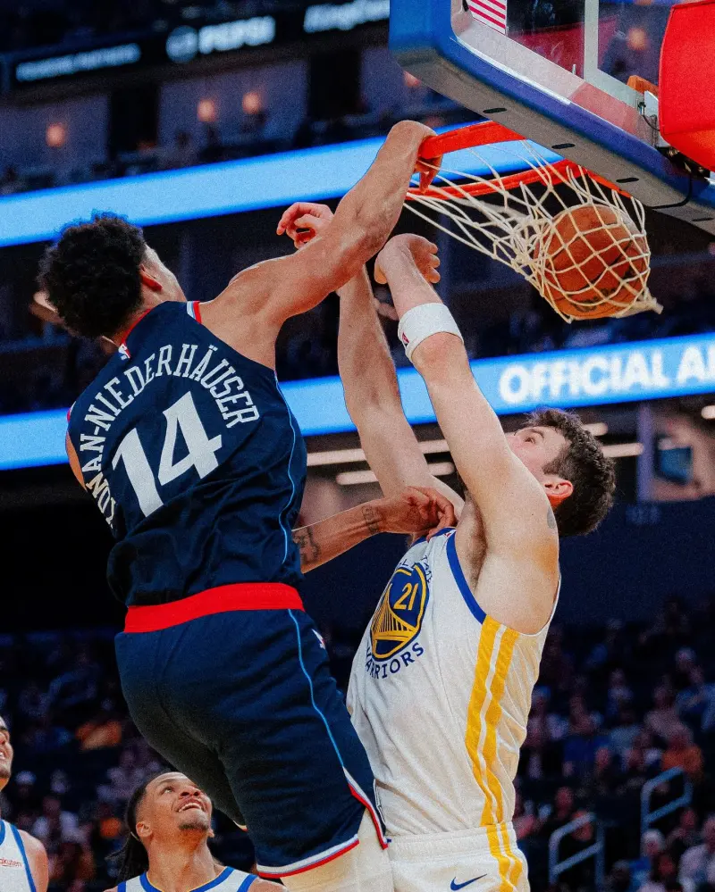 The Clippers officially shared a photo of Conan Niederhauser on the court