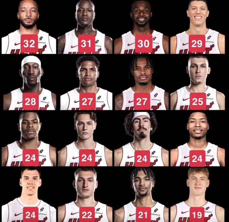 The average age of the Heat's self-media lineup is 25.6 years old, one of the youngest lineups in the Heat
