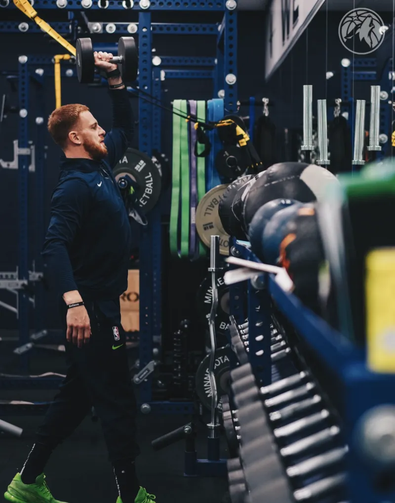 Morning workouts begin! Timberwolves official media releases photos of players working out in the weight room