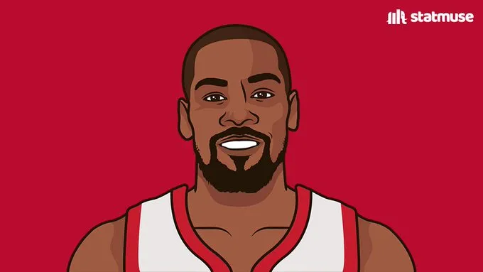 First game against Thunder! Durant averaged 25.3+7.3+3.2+1.4+1.1 in his career debut