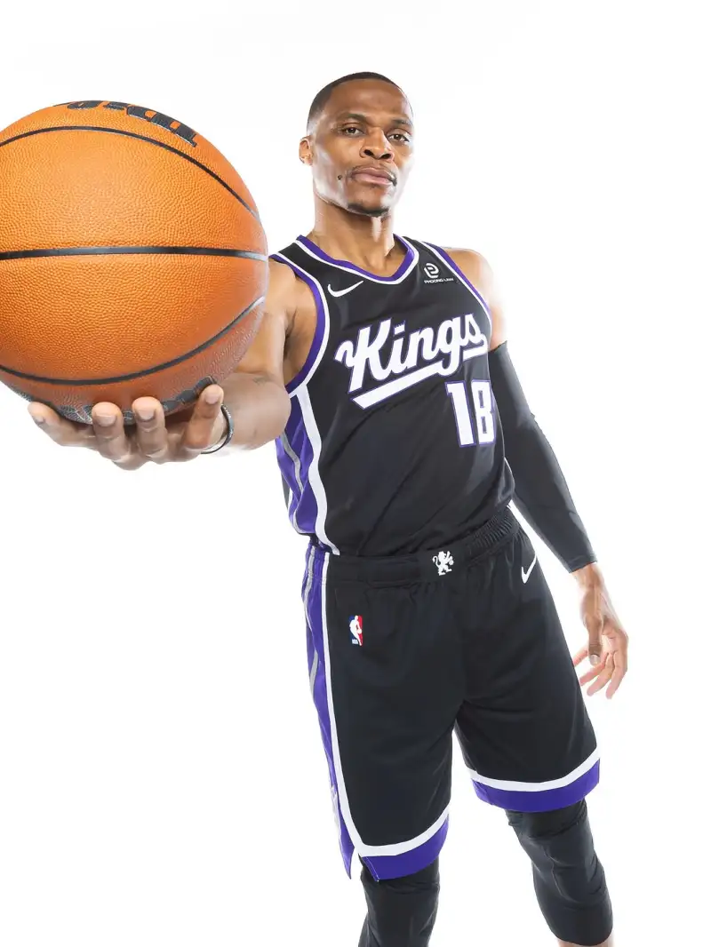 A new chapter! Westbrook shared a photo of himself wearing a Kings jersey on social media