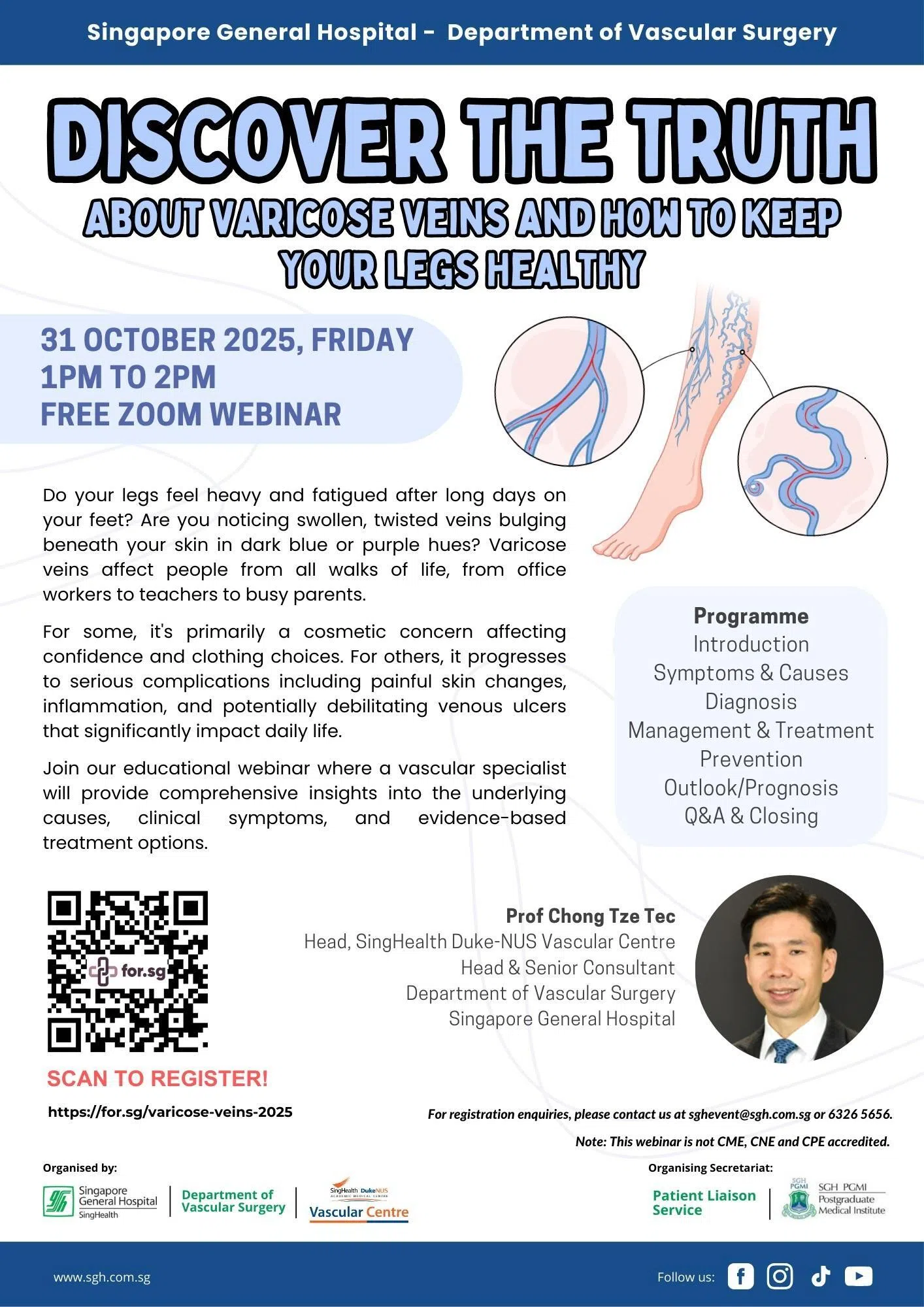 Free online seminar: Understanding varicose veins and keeping your legs healthy