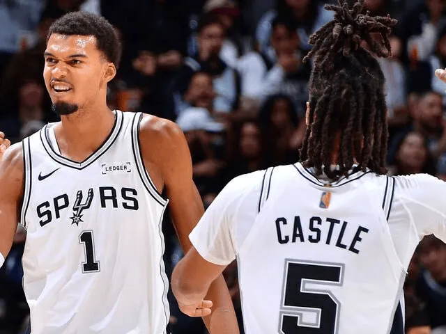 The top five teams in the league in terms of net efficiency rating are: Spurs, Nuggets, Heat, Thunder, and Rockets.