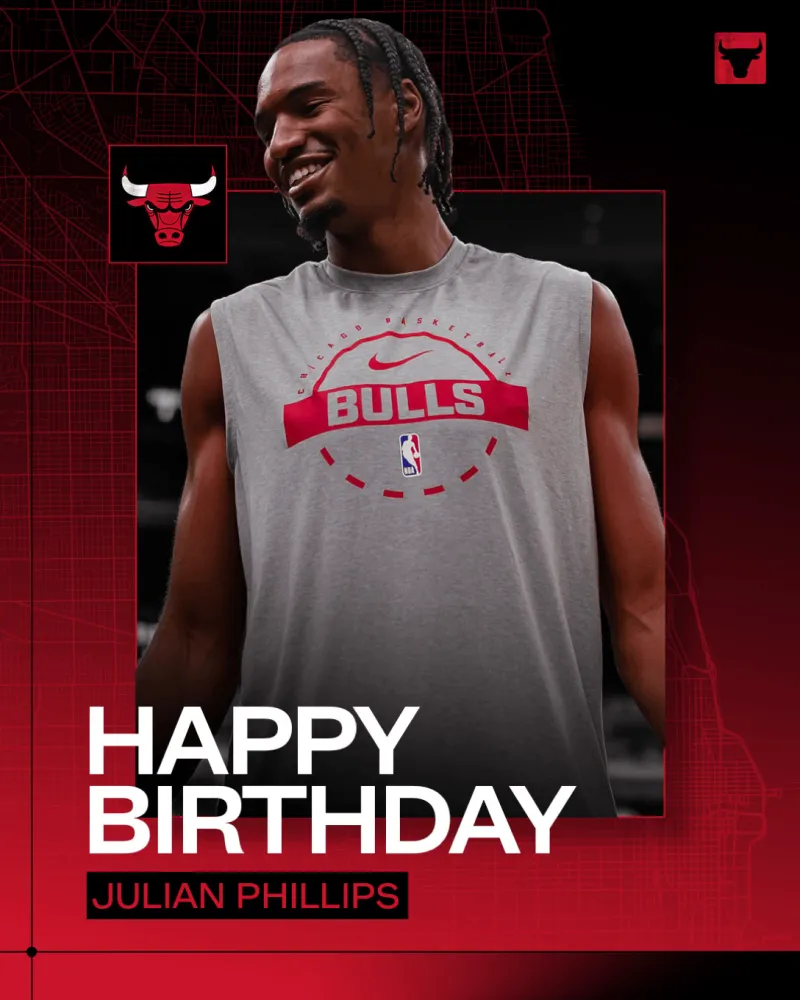 Happy 22nd birthday! The Chicago Bulls' official media outlet posted a poster of Julian Phillips to celebrate.
