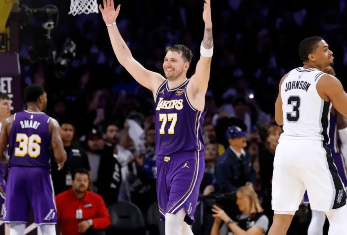 Doncic scores 311 points, the most in history.