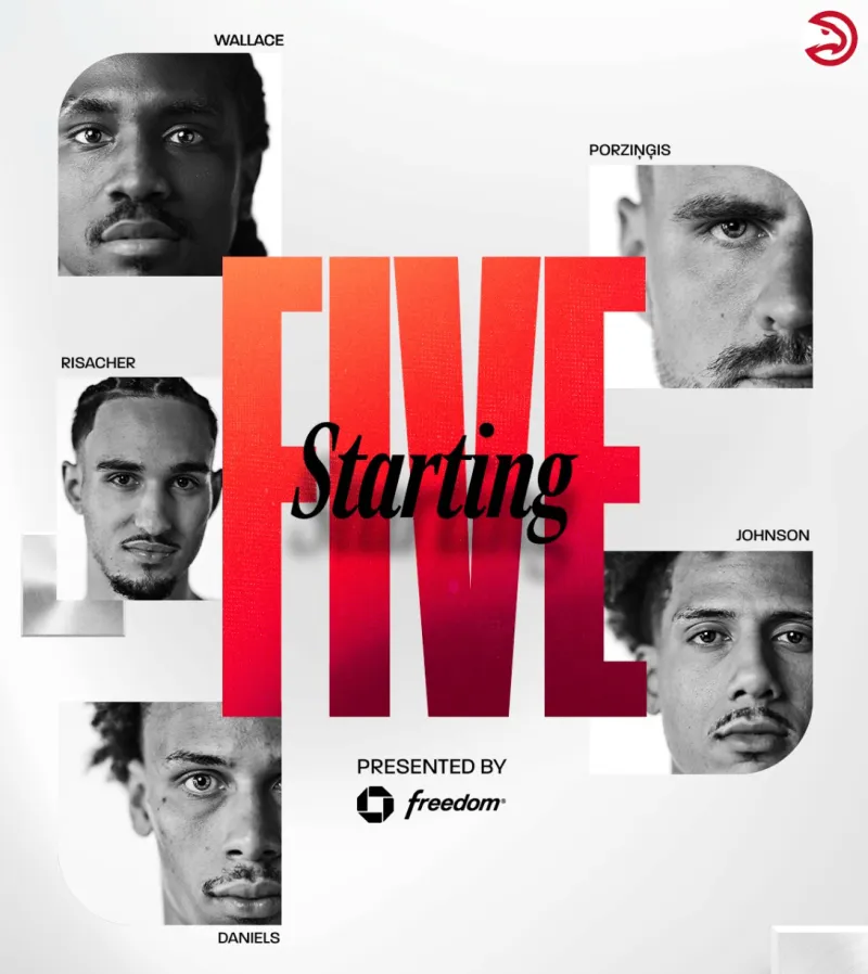 Hawks' starting lineup today