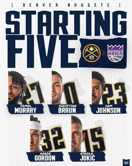 Nuggets vs. Kings starting lineup