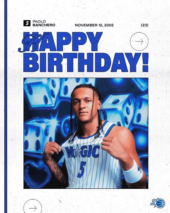 The Magic's official account posted a photo wishing Paul Bencello a happy 23rd birthday!
