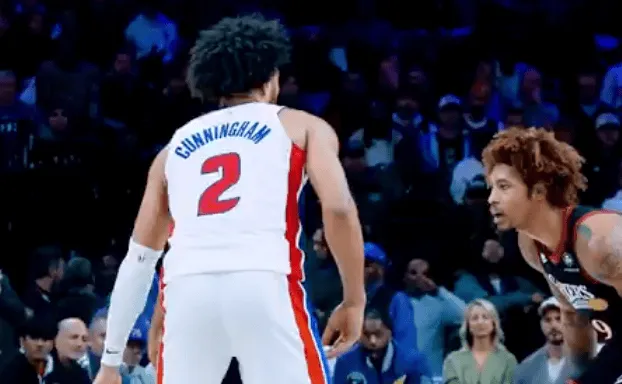 Pistons' Cunningham will miss the game due to a hip injury.