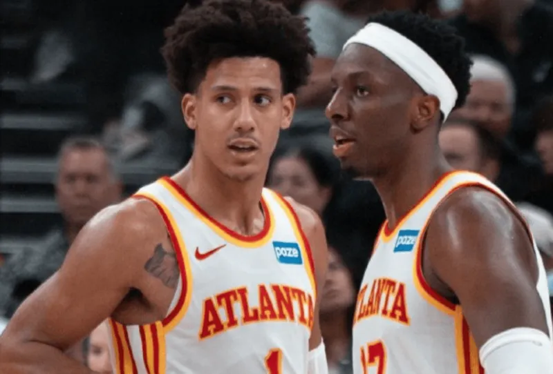 Johnson recorded a 30-point triple-double, and Okongu added a 30-point double-double, marking the second such duo in Hawks history.