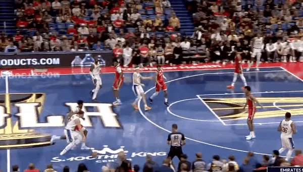 Doncic pushed the defender all the way.