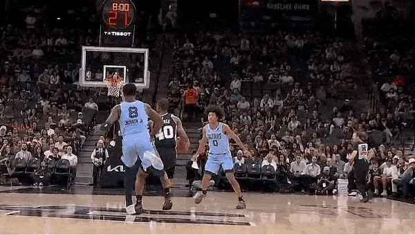 Little Jaren staggered off the field for treatment.