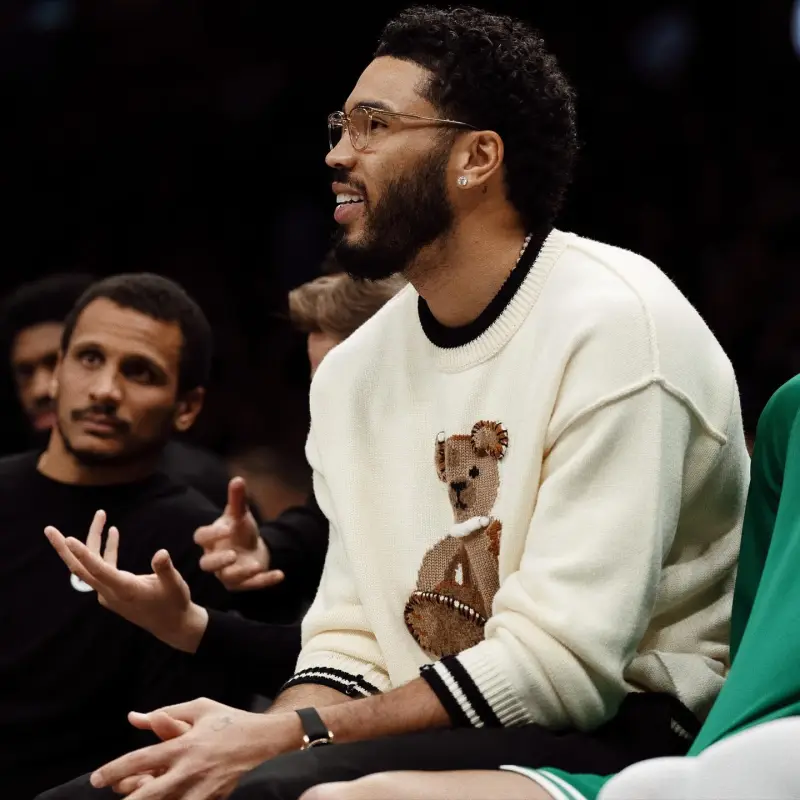 Jayson Tatum posted several recent photos of himself, and the Celtics' official account responded with an hourglass emoji.