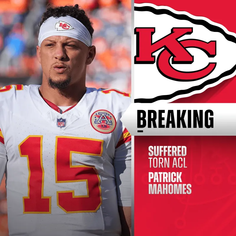 NFL: Mahomes suffers torn ACL, out for the rest of the season.