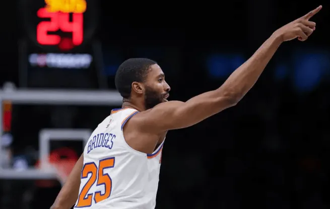 Bridges finished the game shooting 9-of-14 from the field, including 6-of-7 from three-point range, for 24 points, 2 rebounds, and 4 assists.