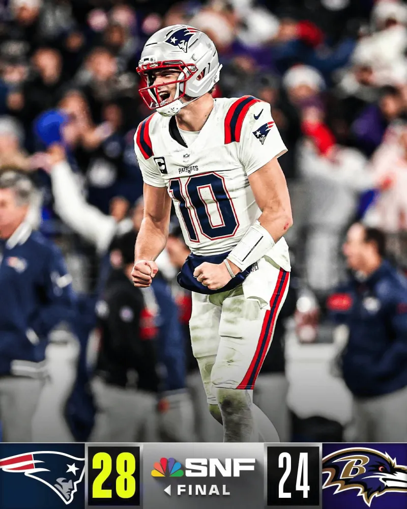 Dramatic comeback! NFL: Patriots 28-24 Ravens, Henry scores the game-winning touchdown.