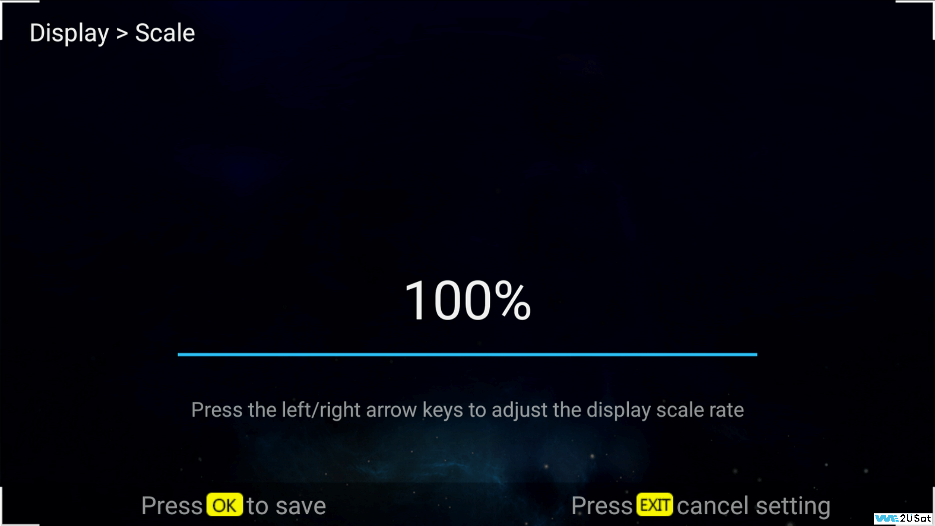 We2usat How to adjust screen size