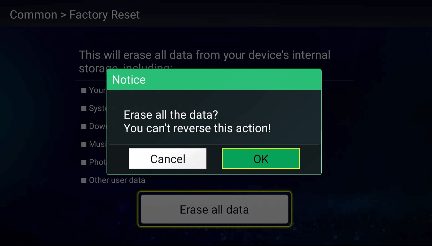 we2usat How to Restore Factory Settings